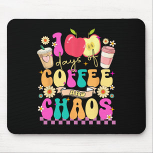 100 Tage Kaffee und Chaos glücklich 100 Tage Schuh Mousepad