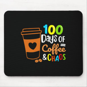 100 Tage Kaffee und Chaos glücklich 100 Tage Schuh Mousepad