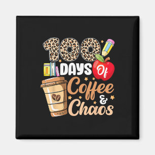 100 Tage Kaffee und Chaos Leopard 100 Tage Tee Magnet