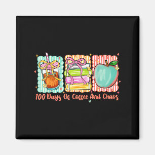 100 Tage Kaffee Und Chaos Retro Coquette Lehrerin Magnet