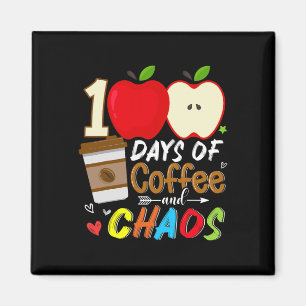 100 Tage Kaffee und Chaos Spaß 100. Schultag Magnet