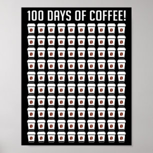 100 Tage Kaffeelehrer schätzen 100 Tage Poster