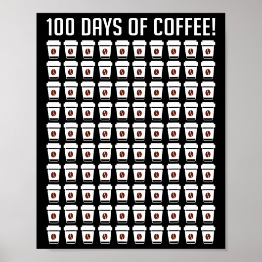 100 Tage Kaffeelehrer schätzen 100 Tage Poster (Vorne)