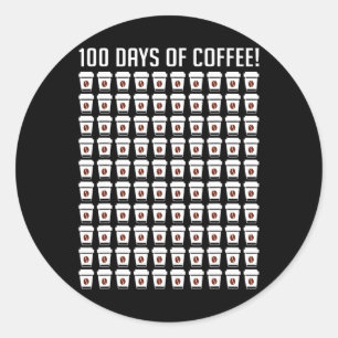 100 Tage Kaffeelehrer schätzen 100 Tage Runder Aufkleber