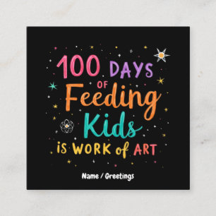 100 Tage Kinderernährung sind ein Kunstwerk:  Quadratische Visitenkarte