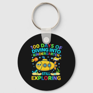 100 Tage Kindergarten 100. Tag der Schule Mädchen Schlüsselanhänger