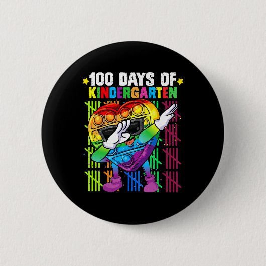 100 Tage Kindergarten Dabbing Buntes Fidget T Button (Vorderseite)