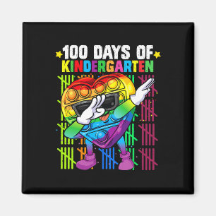 100 Tage Kindergarten Dabbing Buntes Fidget T Magnet