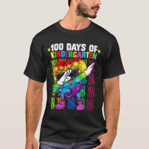 100 Tage Kindergarten Dabbing Buntes Fidget T T-Shirt