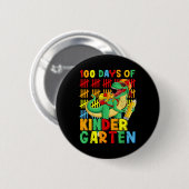 100 Tage Kindergarten Dinosaurier 100. Tag Button (Vorne & Hinten)
