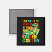 100 Tage Kindergarten Dinosaurier 100. Tag Magnet (Vorderseite/Rückseite)