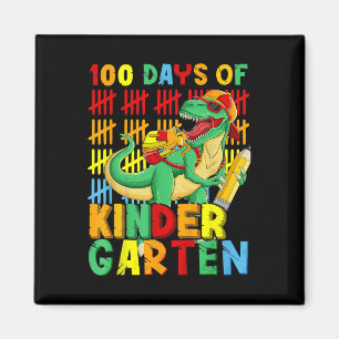 100 Tage Kindergarten Dinosaurier 100. Tag Magnet