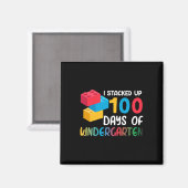 100 Tage Kindergarten-Gebäude-Block Magnet (Vorderseite/Rückseite)