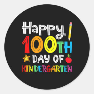 100 Tage Kindergarten - glücklicher 100. Scho-Tag Runder Aufkleber