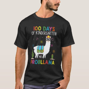 100 Tage Kindergarten Kein Problem Lama Lehrer 100 T-Shirt