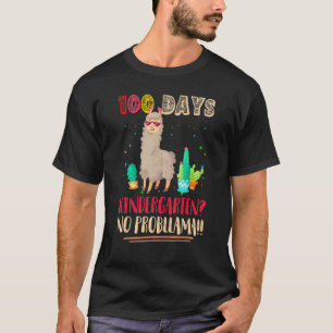 100 Tage Kindergarten Keine Probllama Lama Lehrer T-Shirt
