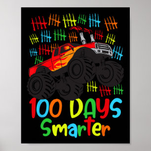 100 Tage Kindergarten klügere Boys Monst Poster