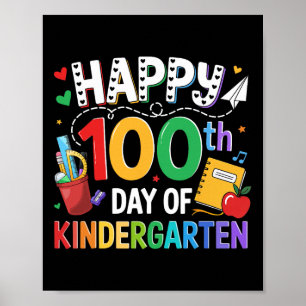 100 Tage Kindergarten-Lehrer Glücklicher 100. Tag Poster