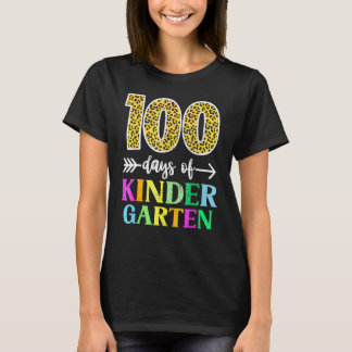 100 Tage Kindergarten-Lehrer Leopard 10 T-Shirt
