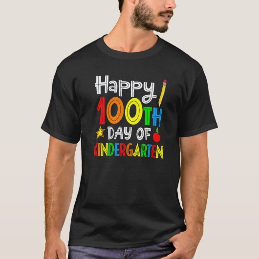 100 Tage Kindergarten-Lehrer oder Schüler T-Shirt (Vorderseite)