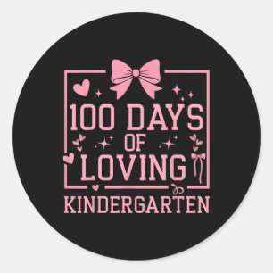 100 Tage Kindergarten Mädchen 100. Tag der Schule  Runder Aufkleber