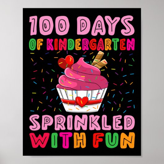 100 Tage Kindergarten mit Fun Cupcake G Poster (Vorne)