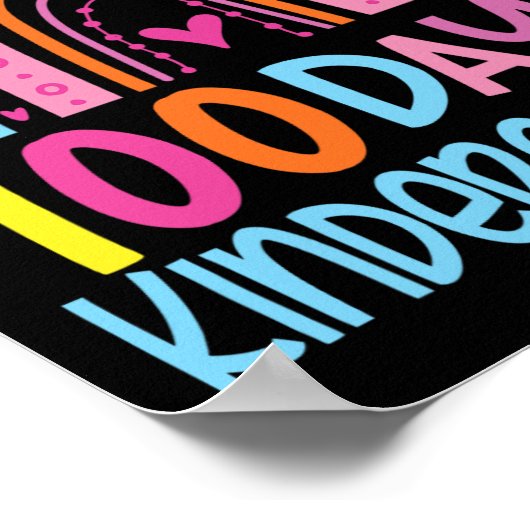 100 Tage Kindergarten Rainbow 100. Tag O Poster (Ecke)