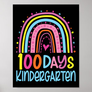 100 Tage Kindergarten Rainbow 100. Tag O Poster