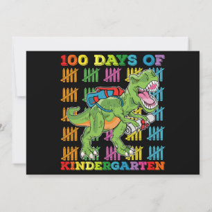 100 Tage Kindergarten T Rex Dinosaur Schule Einladung
