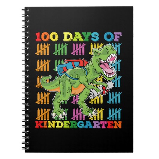 100 Tage Kindergarten T Rex Dinosaur Schule Notizblock (Vorderseite)