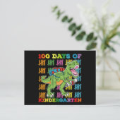 100 Tage Kindergarten T Rex Dinosaur Schule Postkarte (Stehend Vorderseite)