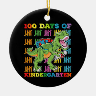 100 Tage Kindergarten T-Rex Dinosaurier Schule Keramik Ornament
