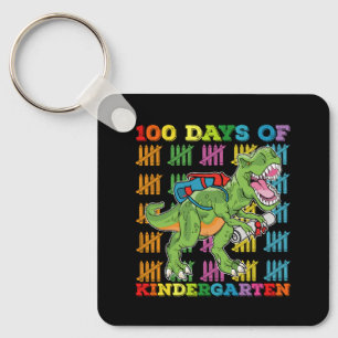 100 Tage Kindergarten T-Rex Dinosaurier Schule Schlüsselanhänger