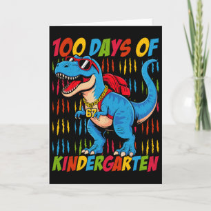 100 Tage Kindergarten Trex Dinosaur Jungen S Karte