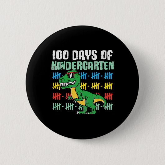 100 Tage Kindergarten trex Dinosaurier 100 Tage Button (Vorderseite)