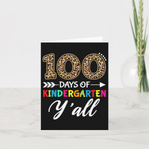 100 Tage Kindergarten Y'all Lehrer Schüler Leo Karte
