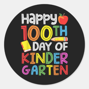 100 Tage Kindergartenlehrer Kinder 100 Tage Runder Aufkleber