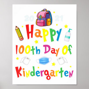 100 Tage Kindergartenlehrer Poster