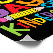 100 Tage Kindergartenlehrer und Kinder farbenfroh Poster (Ecke)