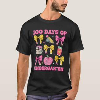 100 Tage Kindergartenschule Girls Coquette Bow T-Shirt