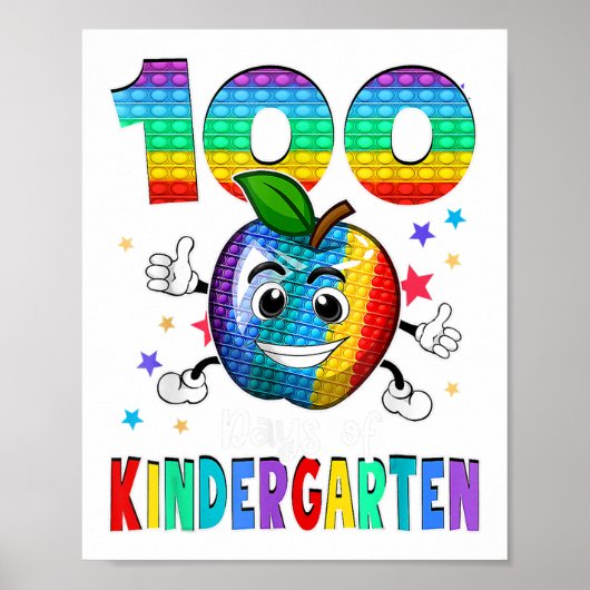 100 Tage Kindergartenschule zum 100. Poster (Vorne)