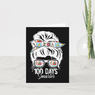 100 Tage klüger 100. Tag der Schule Messy Bun Mama Karte