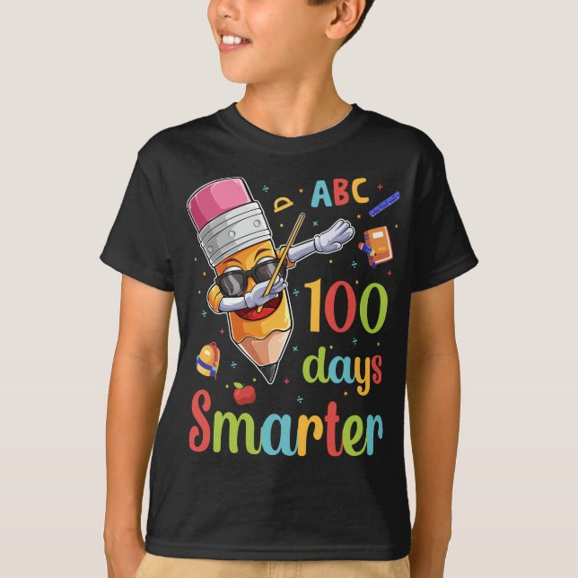 100 Tage klüger 100 Tage Schulabbingstift T-Shirt (Vorderseite)