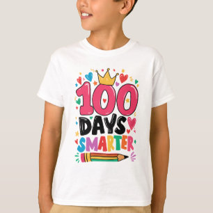 100 Tage klüger 100 Tage Schulkinder Mädchen T-Shirt