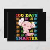 100 Tage klüger Axolotl 100. Schultag Postkarte (Vorne/Hinten)