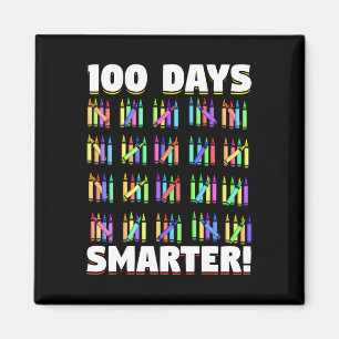 100 Tage klüger Crayons Geschenk 100 Tage Magnet