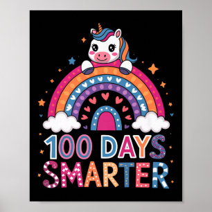 100 Tage klüger Einhornoutfit für Schulfeier Poster
