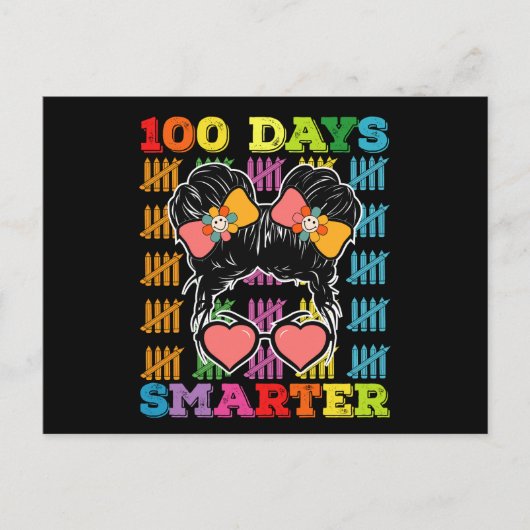 100 Tage kluger, gesünder Bun 100 Day of School Postkarte (Vorderseite)