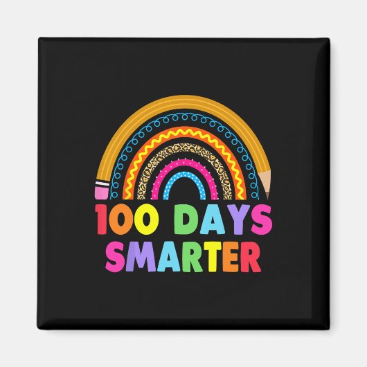 100 Tage klüger glücklicher 100. Schulrau Magnet (Vorne)