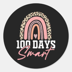 100 Tage klüger glücklicher 100. Schulrau Runder Aufkleber